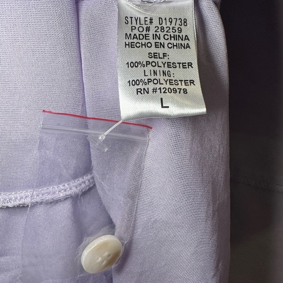 Entro Lavender Button-Up Dress with Ruffle Trim - Picture 8 of 11